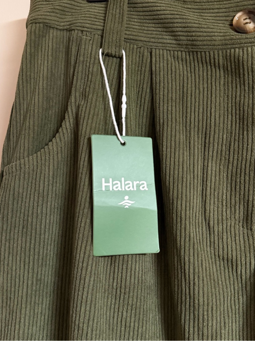 NWT Halara Mid Rise Zipper Pocket Corduroy Casual Pants Size Large - Picture 10 of 13